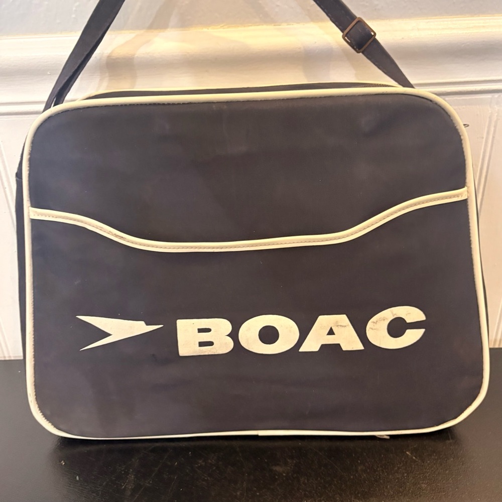 Rare 1960s Vintage BOAC British Overseas Airways Corporation Travel Bag